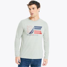 Nautica Romania Store | Nautica tricou grafic cu mânecă lungă realizat în mod durabil ZZ2JN163 erica gri bărbați