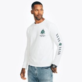 Nautica Romania Store | Nautica tricou grafic cu mânecă lungă realizat în mod durabil ZZ2JN349 alb strălucitor bărbați