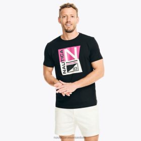 Nautica Romania Store | Nautica tricou grafic de patrimoniu realizat în mod durabil ZZ2JN237 negru adevărat bărbați
