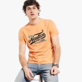 Nautica Romania Store | Nautica tricou grafic de patrimoniu realizat în mod durabil ZZ2JN553 roz orhidee bărbați