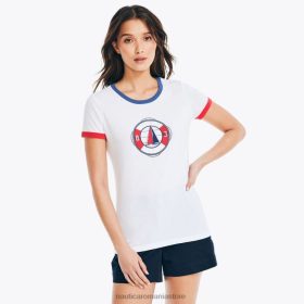 Nautica Romania Store | Nautica tricou grafic pentru navigație din folie realizat în mod durabil ZZ2JN943 alb strălucitor femeilor