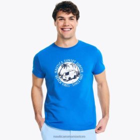 Nautica Romania Store | Nautica tricou grafic pentru surfer la apus de soare realizat în mod durabil ZZ2JN359 adevărata marina bărbați
