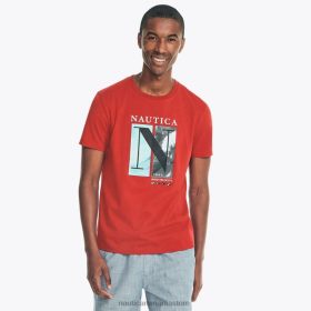 Nautica Romania Store | Nautica tricou grafic realizat în mod sustenabil pentru viteza vântului ZZ2JN585 nautica rosie bărbați