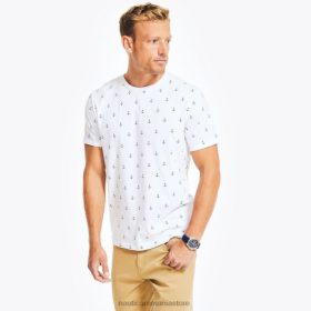 Nautica Romania Store | Nautica tricou imprimat realizat în mod sustenabil ZZ2JN45 alb strălucitor bărbați