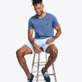 Nautica Romania Store | Nautica tricou negru cu decolteu în V ZZ2JN41 erica albastră stelară bărbați