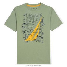 Nautica Romania Store | Nautica tricou tiki pentru băieți cu desen (4-7) ZZ2JN1305 verde